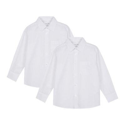 Pack of two boys' white slim fit shirts